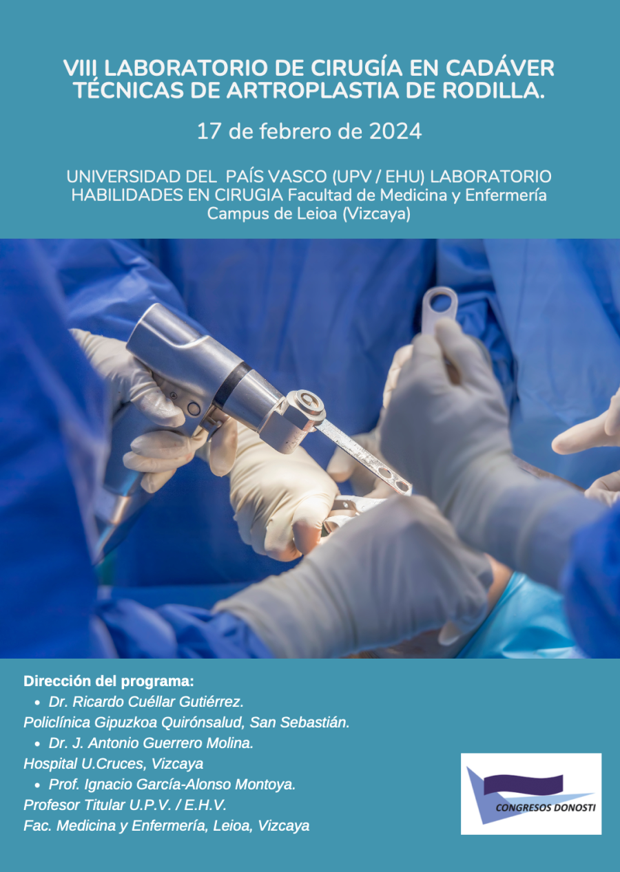 VIII LABORATORIO DE CIRUGÍA EN CADÁVER TÉCNICAS DE ARTROPLASTIA DE RODILLA.