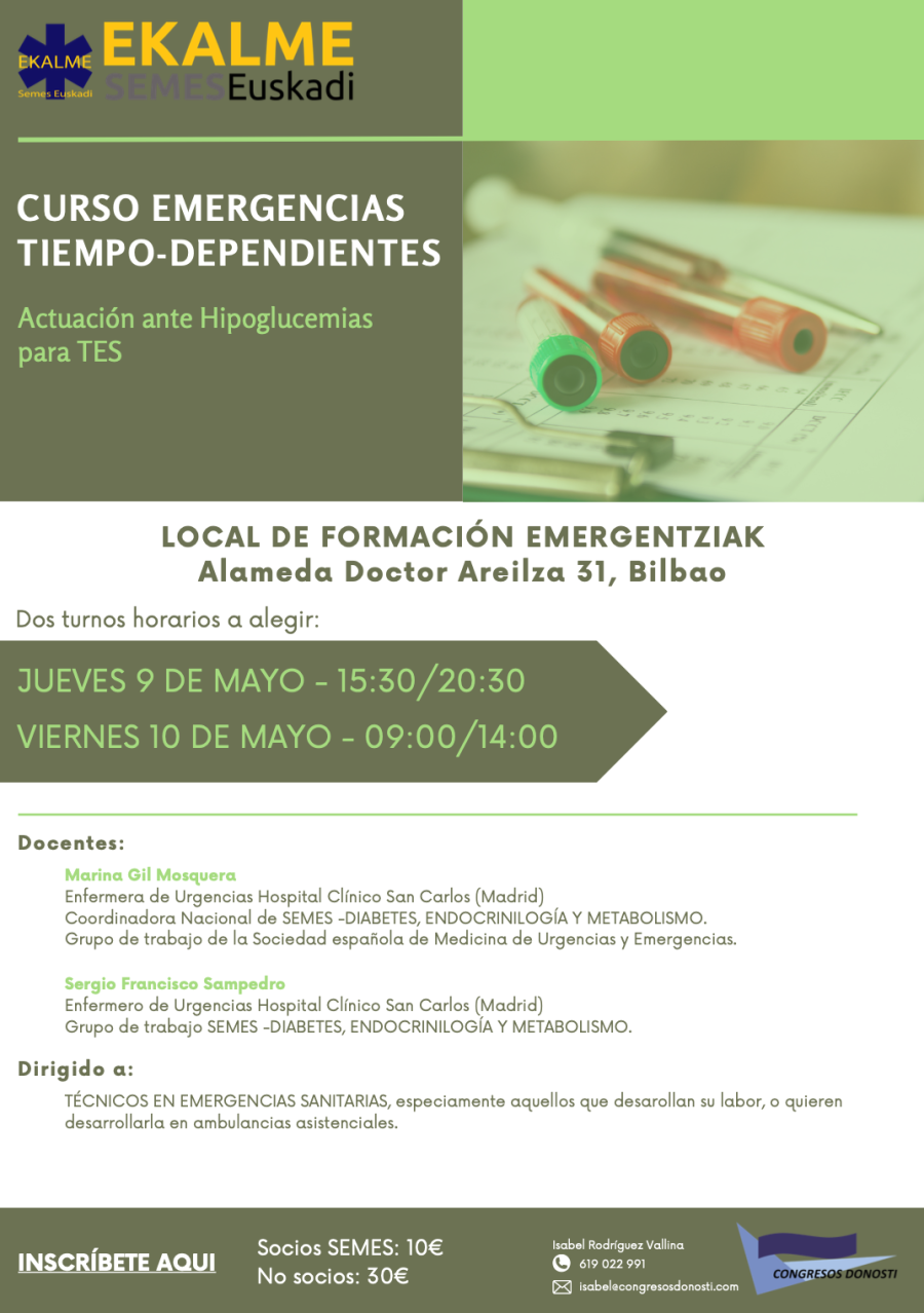 CURSO EMERGENCIAS TIEMPO-DEPENDIENTES Actuación ante Hipoglucemias para TES